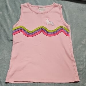 Lemon Loves Lime Pink Tank Top with Unicorn Embroidery